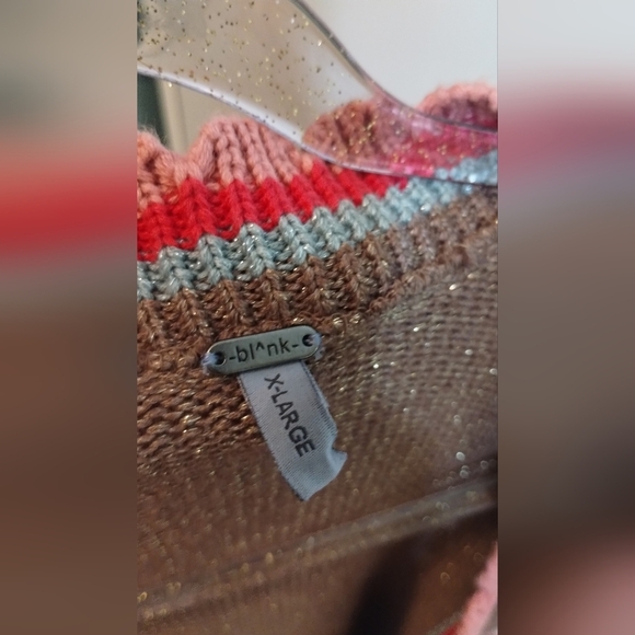 Blank London Floral Light Brown Pink Teal Sweater Sz X-Large - Picture 5 of 6